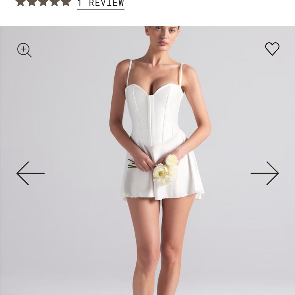 SKIMS White Babydoll Mini Dress Sweetheart Neckline